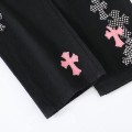 「#4695」Chrome Hearts pink cross checkerboard trousers