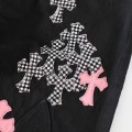 「#4695」Chrome Hearts pink cross checkerboard trousers