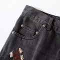 「#4698」Chrome Hearts multi-color ghost face jeans