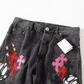「#4698」Chrome Hearts multi-color ghost face jeans