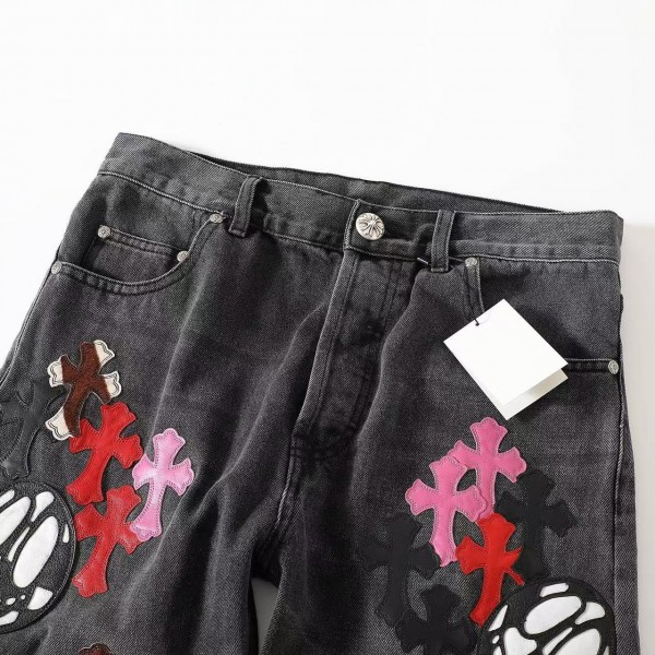 Chrome Hearts multi-color ghost face jeans