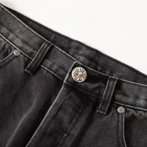 Chrome Hearts Red Black and White Cross Jeans