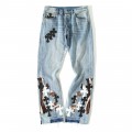 「#4705」Chrome Hearts denim patchwork flared jeans