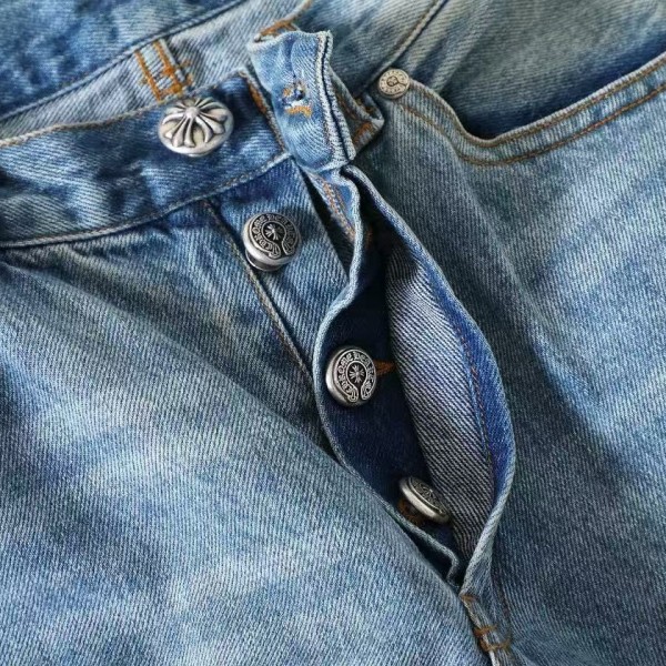 Chrome Hearts denim patchwork flared jeans