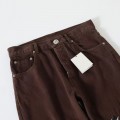 「#4710」Chrome Hearts leather embroidered jeans