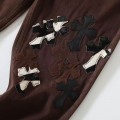 「#4710」Chrome Hearts leather embroidered jeans