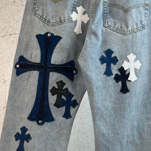 Chrome Hearts London Bull King Silver Studded Leather Limited Edition Jeans