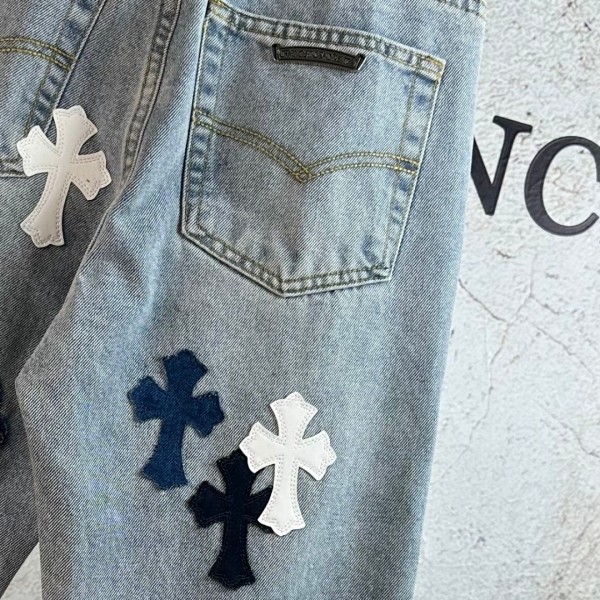 Chrome Hearts London Bull King Silver Studded Leather Limited Edition Jeans