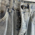 「#4716」Chrome Hearts London Bull King Silver Studded Leather Limited Edition Jeans