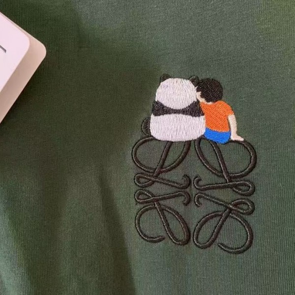 LOEWE panda embroidered short sleeves