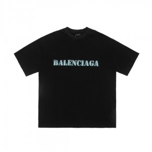 「#4739」BLCG Blurred Slogan Short Sleeves