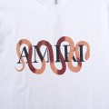 「#4743」AMIRI Spring and Summer Snake Print Letter Pattern Short Sleeve