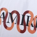 「#4743」AMIRI Spring and Summer Snake Print Letter Pattern Short Sleeve