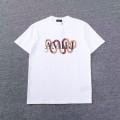 「#4743」AMIRI Spring and Summer Snake Print Letter Pattern Short Sleeve