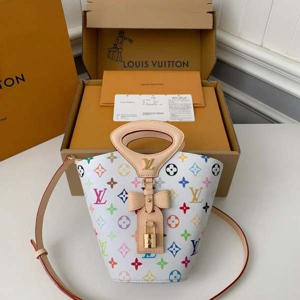「#4760」New RIVAGE BB white tri-color handbag M14680, 18*7*12cm