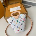 「#4760」New RIVAGE BB white tri-color handbag M14680, 18*7*12cm