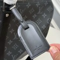 「#4768」New KEEPALL BANDOULIÈRE 50 black check travel bag N14202