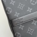 「#4768」New KEEPALL BANDOULIÈRE 50 black check travel bag N14202
