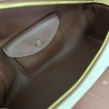 「#4771」Loro Piana new counter wine red leather with canvas handbag crossbody bag size: 27*1*10cm