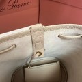 「#4772」loro piana extra imported off-white cowhide drawstring backpack, size: 25*27*14cm