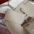 「#4772」loro piana extra imported off-white cowhide drawstring backpack, size: 25*27*14cm