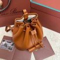 「#4776」loro piana extra brown imported cowhide drawstring backpack, size: 25*27*14cm