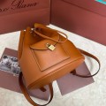 「#4776」loro piana extra brown imported cowhide drawstring backpack, size: 25*27*14cm