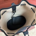 「#4777」loro piana extra dark blue imported cowhide drawstring backpack, size: 25*27*14cm