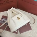 「#4778」loro piana extra white imported cowhide drawstring backpack, size: 25*27*14cm