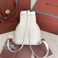 「#4778」loro piana extra white imported cowhide drawstring backpack, size: 25*27*14cm