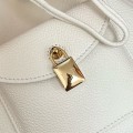 「#4778」loro piana extra white imported cowhide drawstring backpack, size: 25*27*14cm