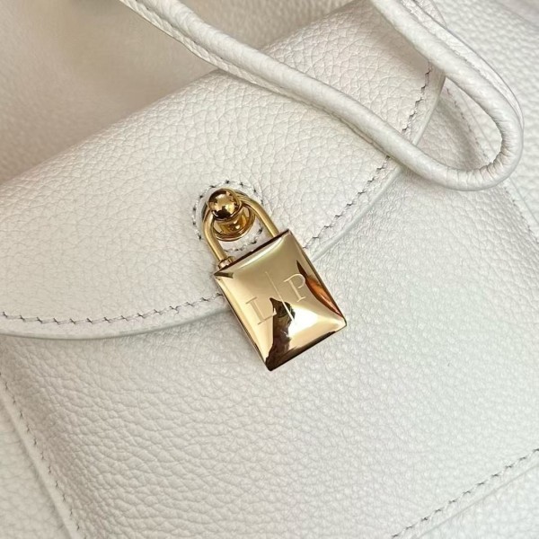 loro piana extra white imported cowhide drawstring backpack, size: 25*27*14cm