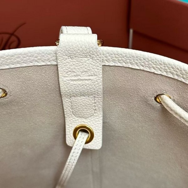 loro piana extra white imported cowhide drawstring backpack, size: 25*27*14cm
