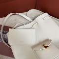 「#4778」loro piana extra white imported cowhide drawstring backpack, size: 25*27*14cm