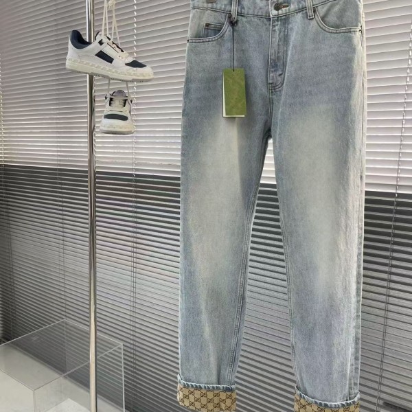 「#4784」Gucci cuffed washed jeans
