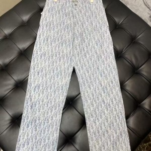 「#4785」Dior all over print jeans blue