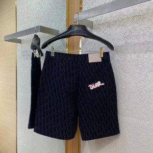 「#4796」DIOR Snake Year Limited Edition Embroidered Dark Pattern Shorts