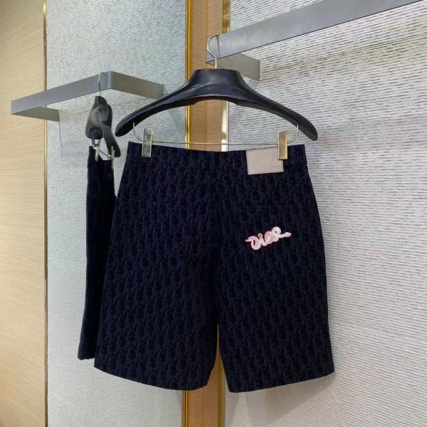 DIOR Snake Year Limited Edition Embroidered Dark Pattern Shorts