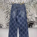 「#4797」Gucci logo jacquard straight jeans