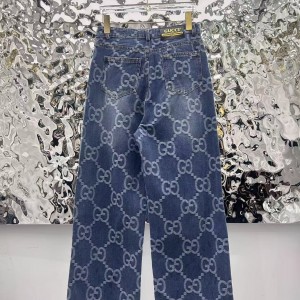 「#4797」Gucci logo jacquard straight jeans