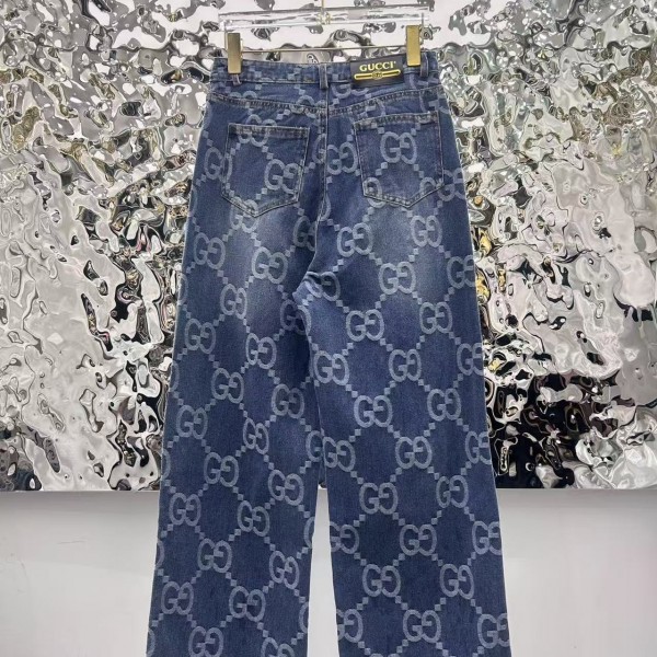 Gucci logo jacquard straight jeans