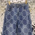 「#4797」Gucci logo jacquard straight jeans