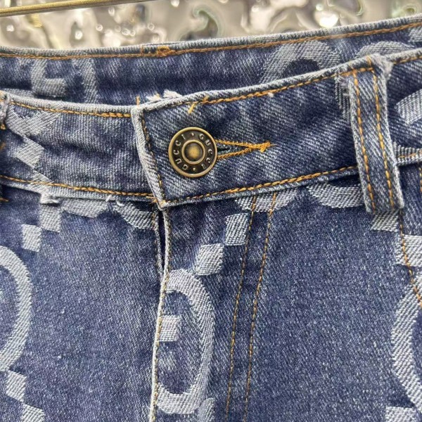 Gucci logo jacquard straight jeans