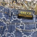 「#4797」Gucci logo jacquard straight jeans
