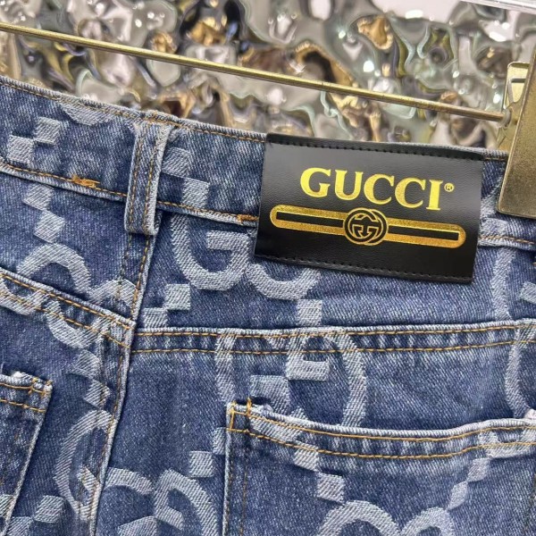 Gucci logo jacquard straight jeans