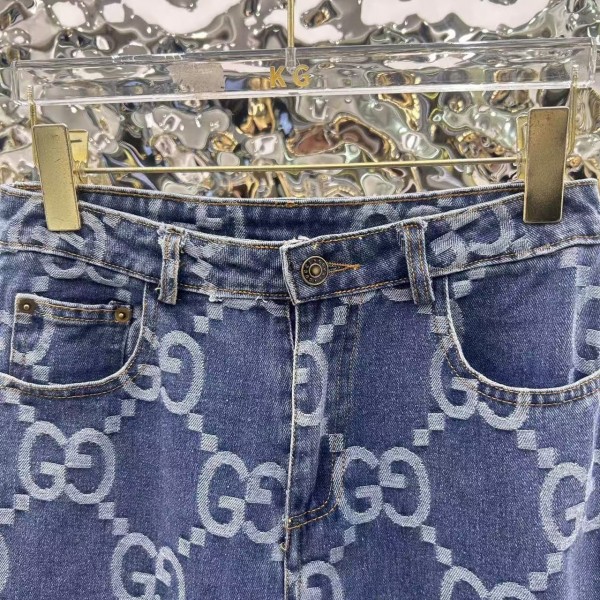 Gucci logo jacquard straight jeans