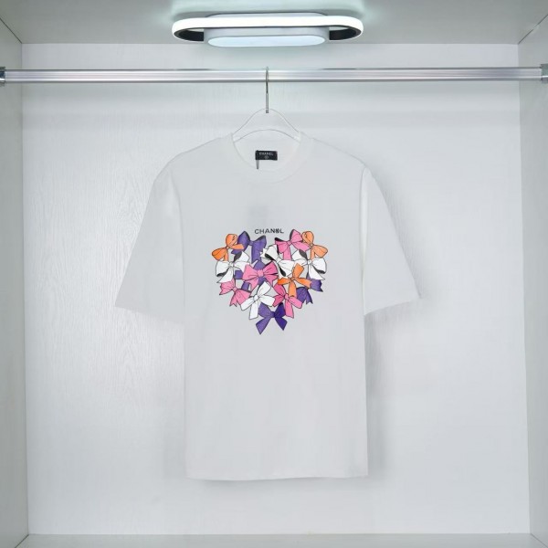 CHANEL Colorful Butterfly Cotton T-shirt