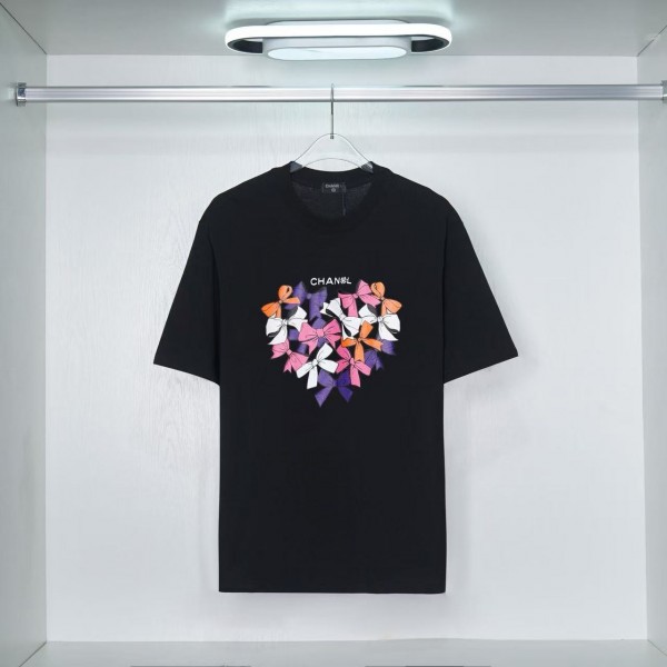 CHANEL Colorful Butterfly Cotton T-shirt