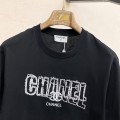 「#4803」CHANEL cotton logo embroidered T-shirt