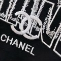 「#4803」CHANEL cotton logo embroidered T-shirt